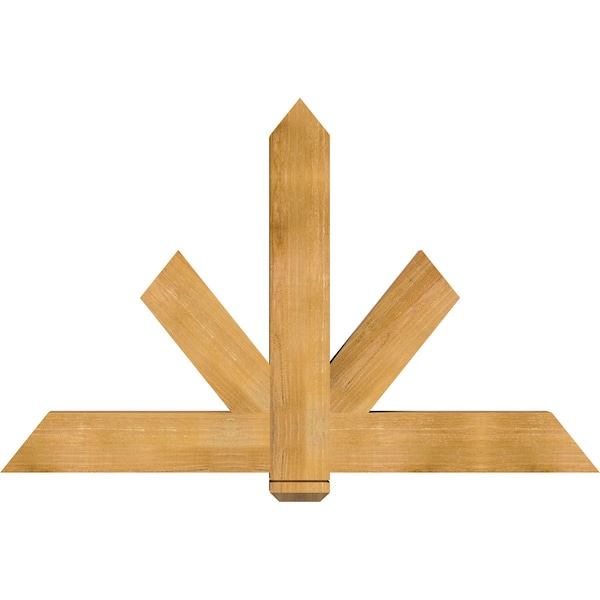Ekena Millwork Kennewick Rough Sawn Timber Gable Bracket, Western Red Cedar, 60"W x 38"H x 4"D x 6"F, 15/12 Pitch GBW060X38X0406KEN00RWR - main
